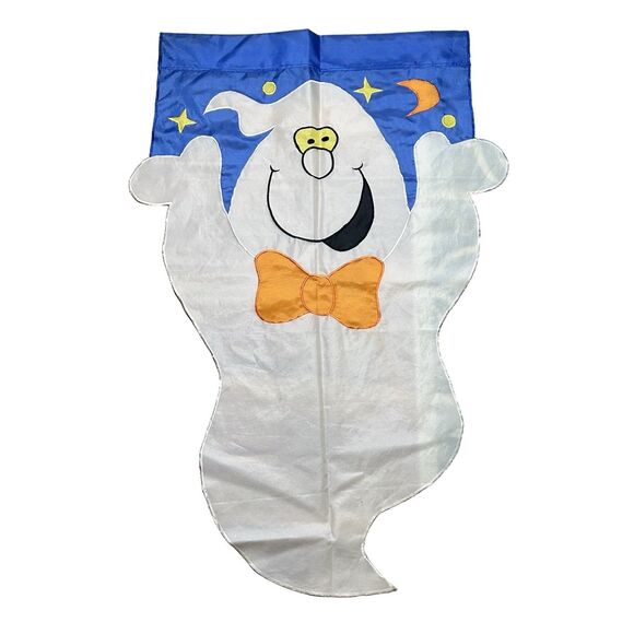 Unbranded Other - Halloween Ghost Flag Banner Indoor Outdoor Yard Decor Reversible Nylon 28 x 42